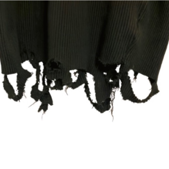 Distressed Long Sleeve Turtleneck Black Dress - Size XS - Picture 6 of 6